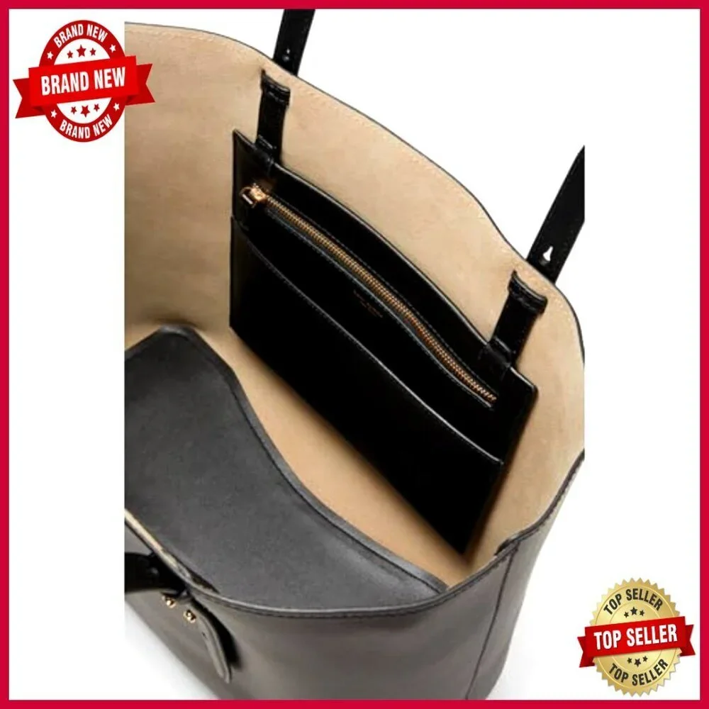 Large Leather Tote with Laptop Pocket, Multiple Compartments, Shoulder Strap